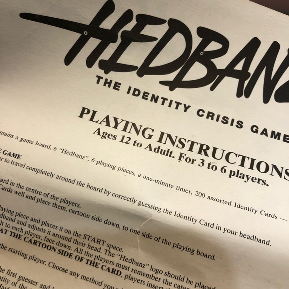 Vintage Hedbanz Identity Crisis Board Game 1991 Family Guessing Game complete - Picture 8 of 14